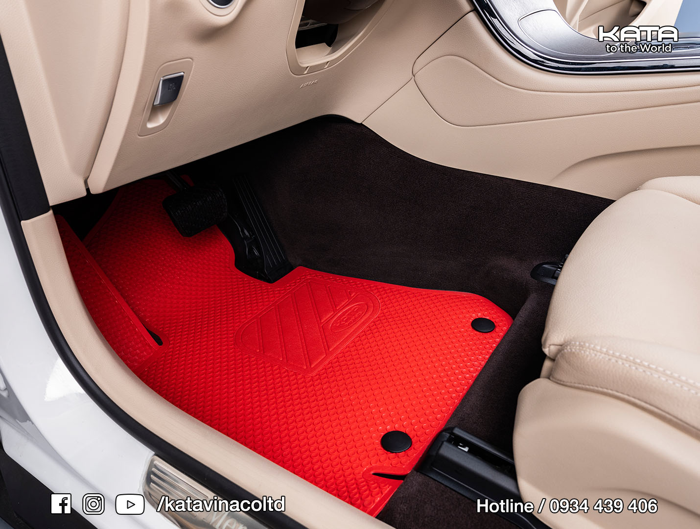 Thảm lót sàn Mercedes GLC bản KATA Pro Màu Đỏ